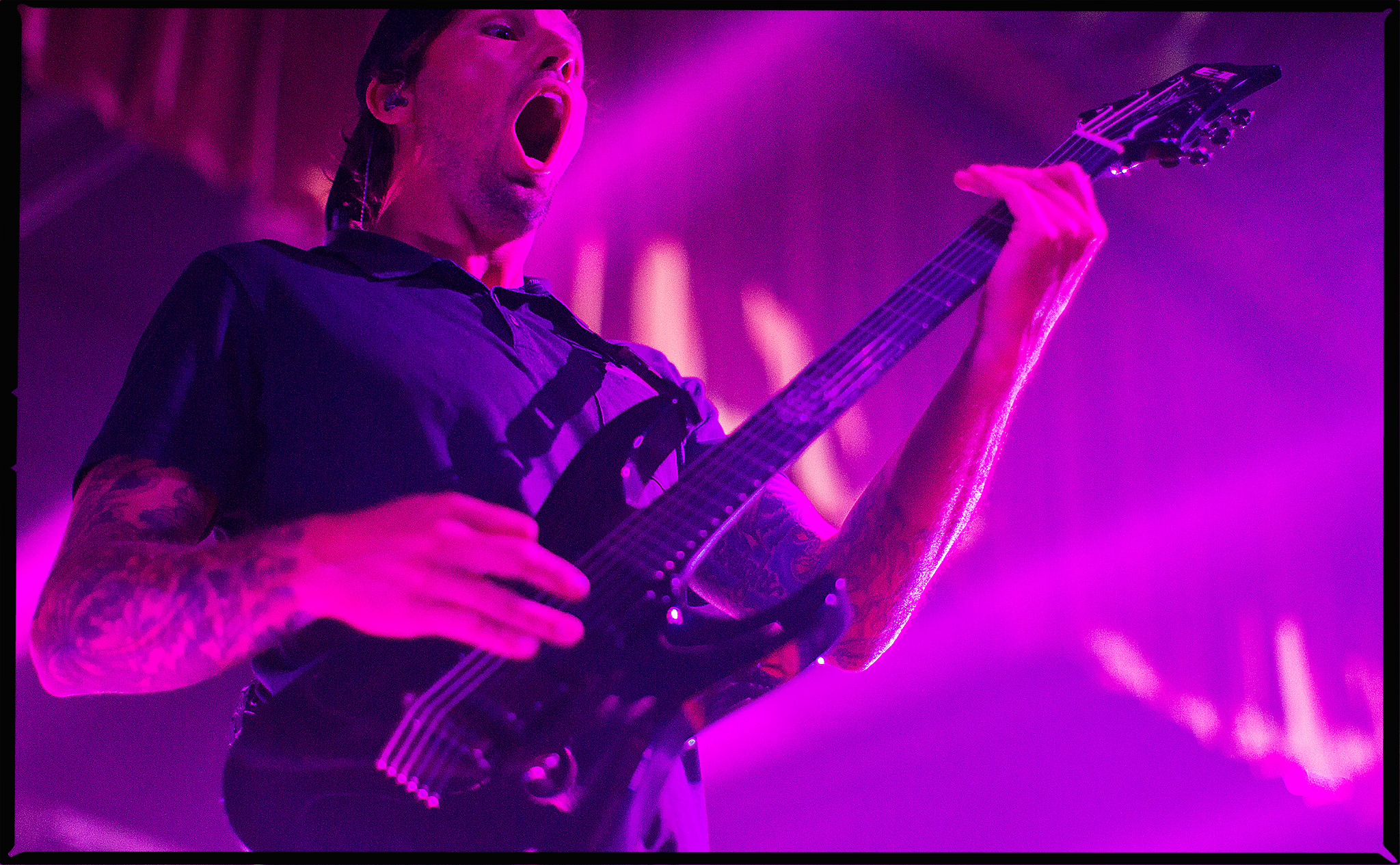 Parkway Drive play in Auckland during their IRE tour.