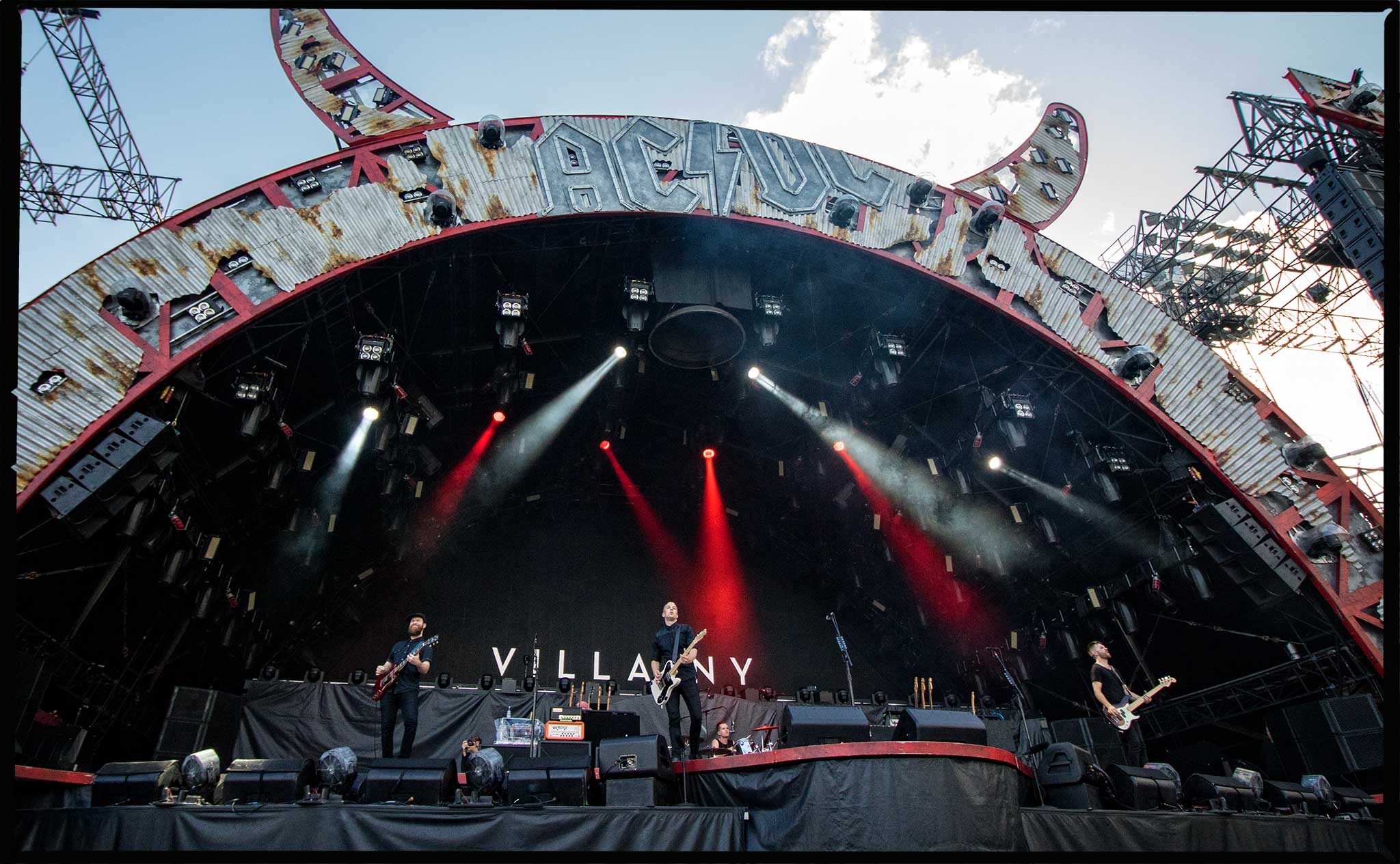 Villainy perform live in Auckland as support for ACDC. Shot by Doug Peters.