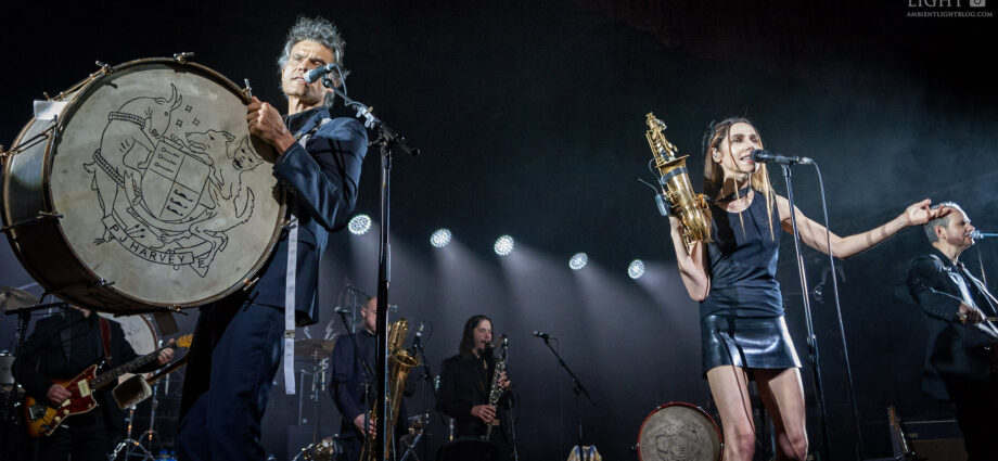 PJ Harvey performing live at the Logan Campbell Centre, Auckland 2017. Image by Doug Peters.