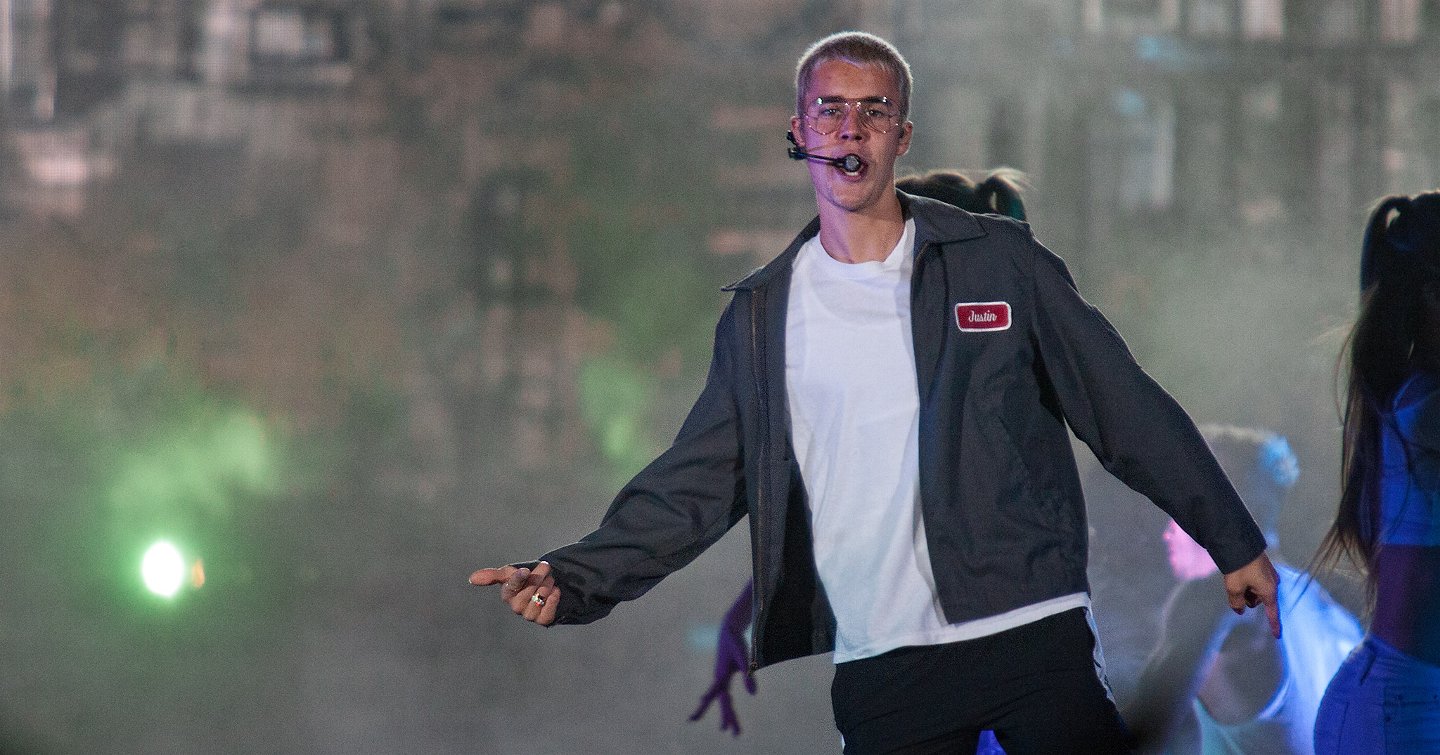 Justin Bieber performs live at Mt Smart Stadium, Auckland, New Zealand, 2017. Image by Doug Peters.