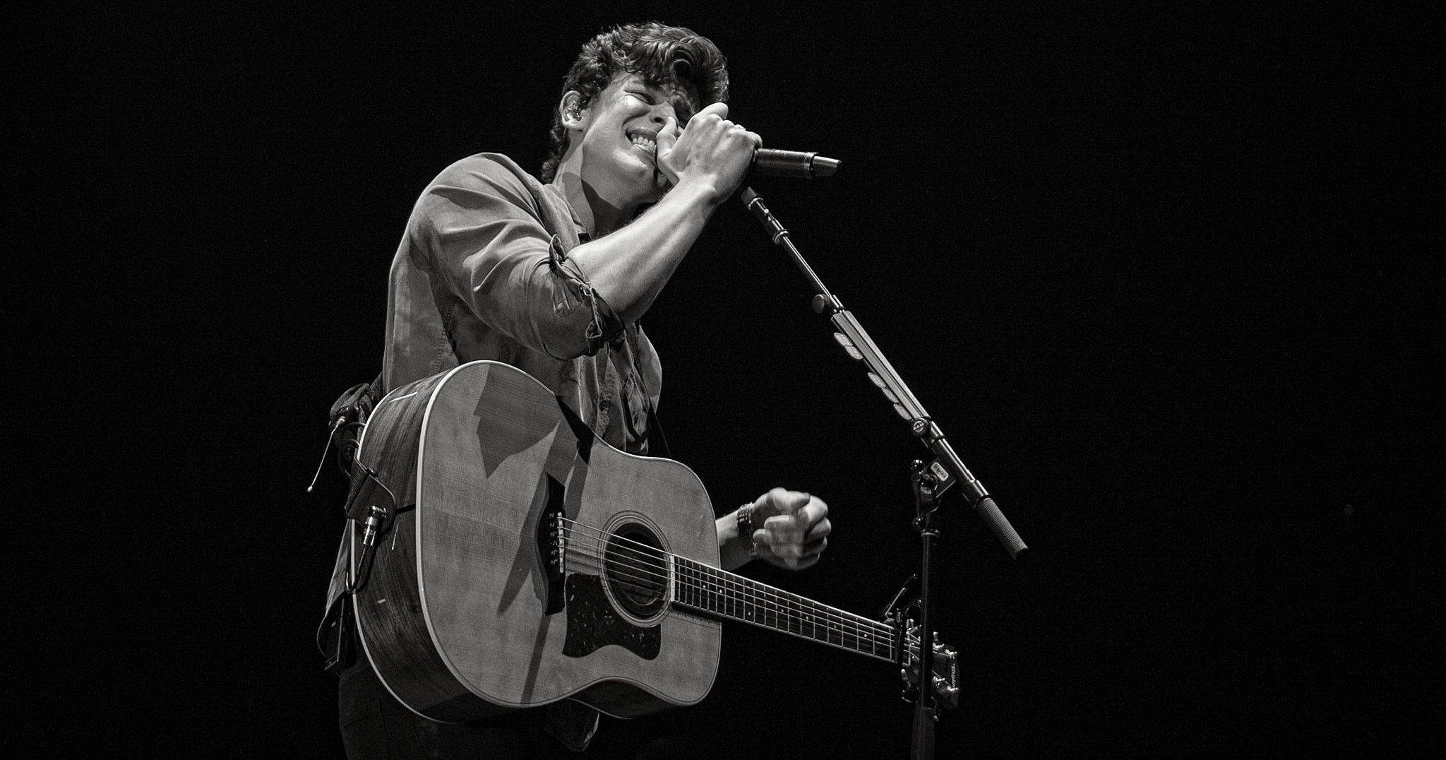 Shawn Mendes performing live in Auckland, New Zealand 2017. Image by Doug Peters.
