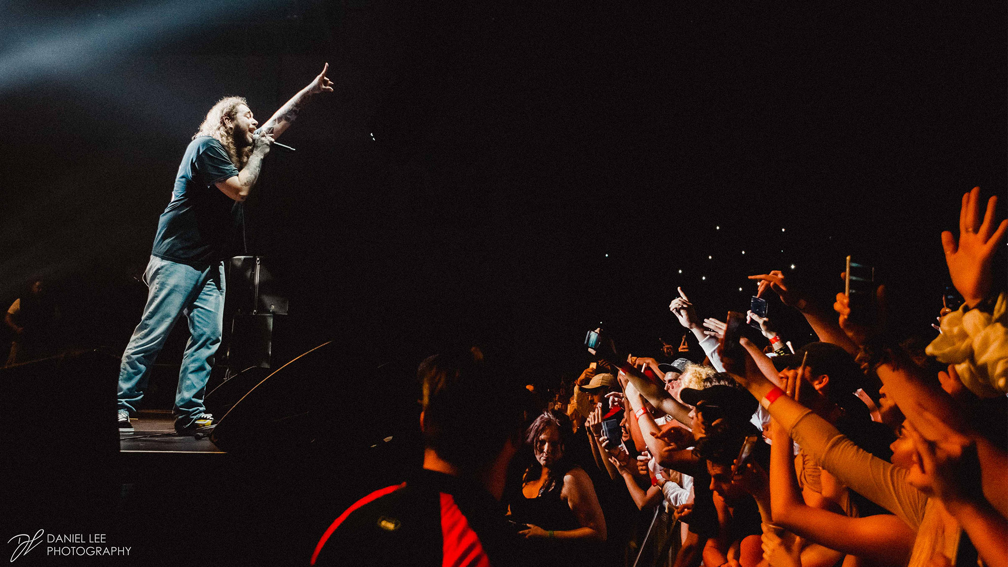 Post Malone performing live in Auckland, New Zealand 2018. Image by Daniel Lee.