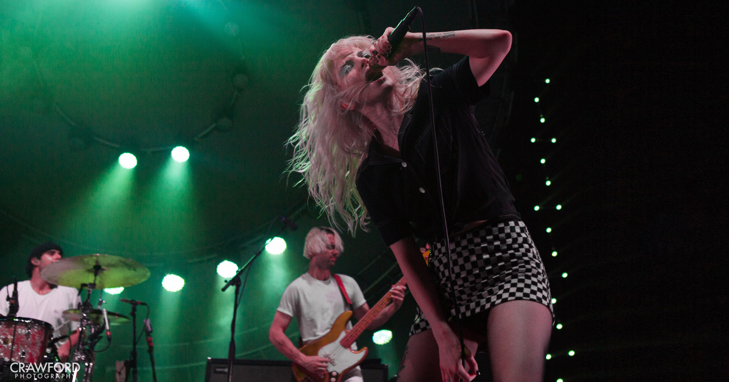 Paramore performing live in Auckland, New Zealand, 2018. Image by Crawford Photography.