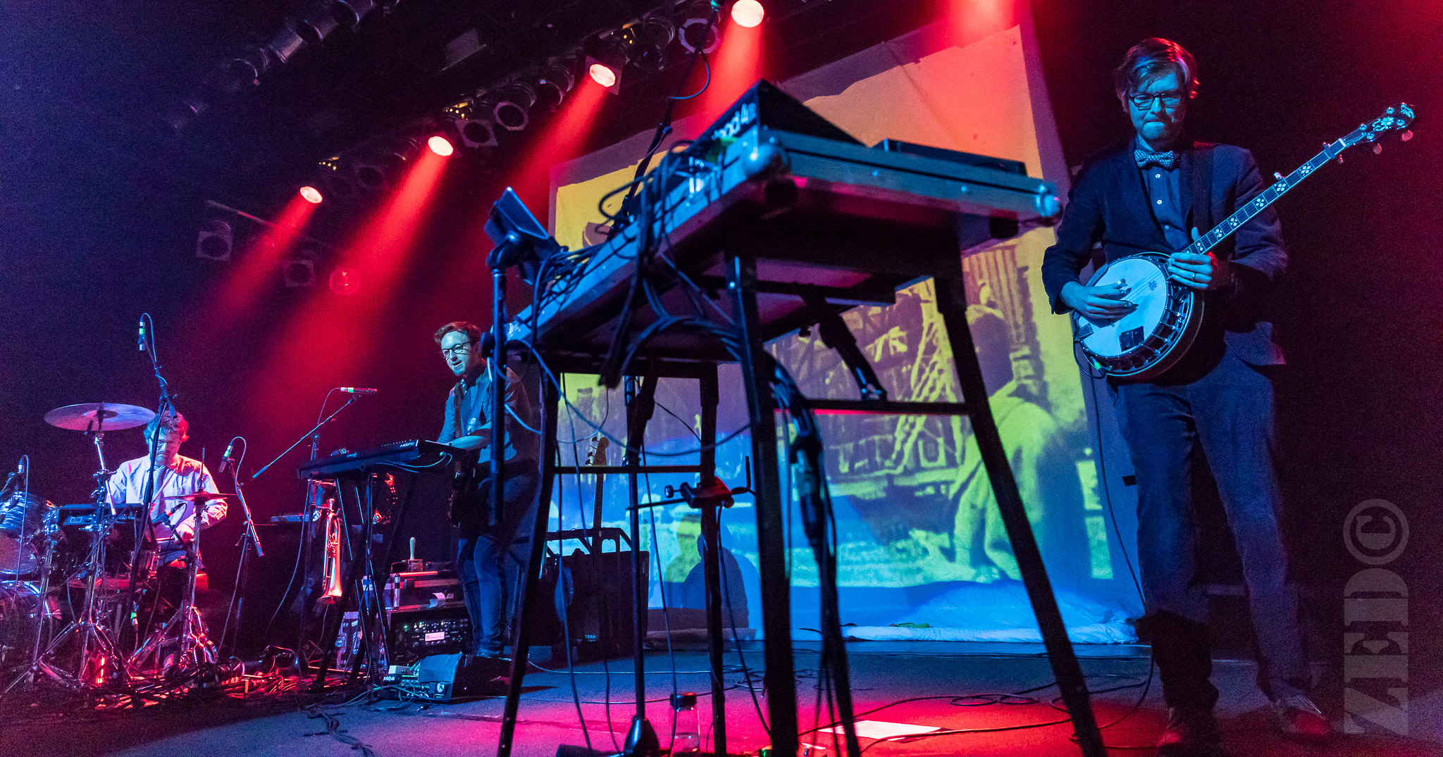 Public Service Broadcasting performing live in Auckland, New Zealand, 2018. Image by Zed Pics.