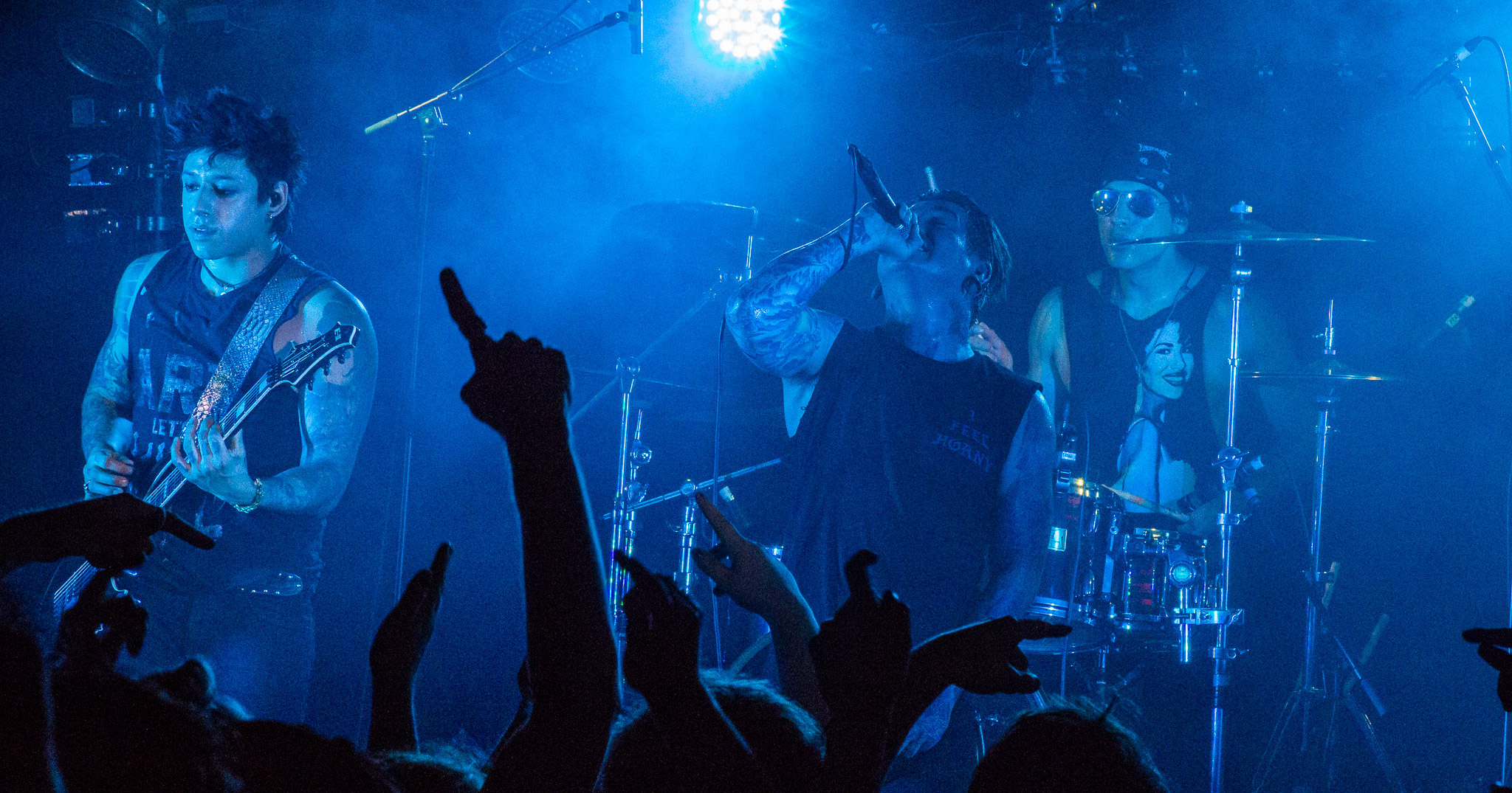 Escape The Fate performing live in Wellington, New Zealand, 2018. Image by The Darker Arts.