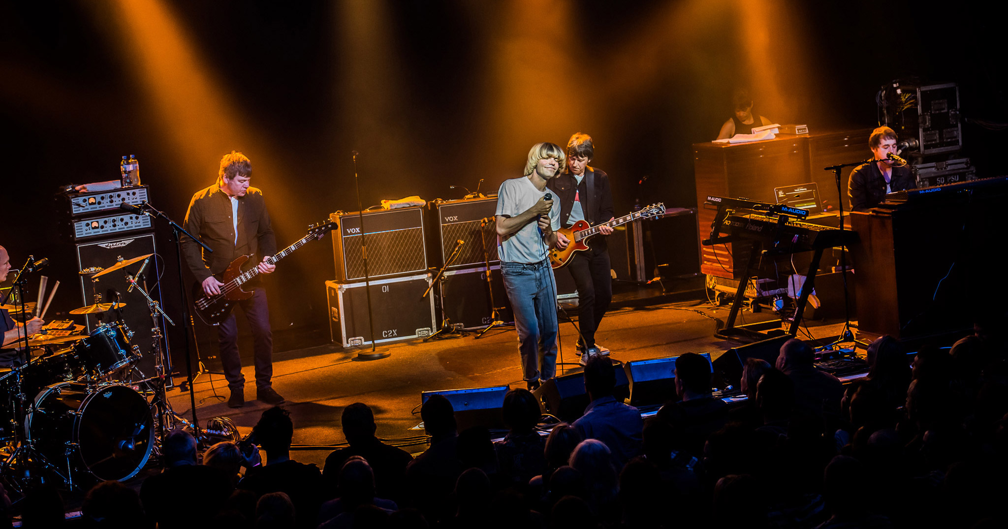 The Charlatans performing live in Auckland, New Zealand, 2018. Image by Megs Moss.