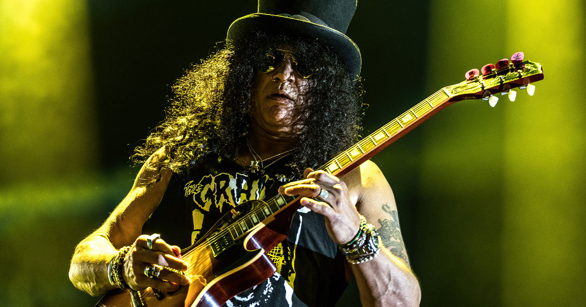 Slash feat. Myles Kennedy & The Conspirators performing live in Auckland, New Zealand, 2019. Image by Matt Henry Photography.