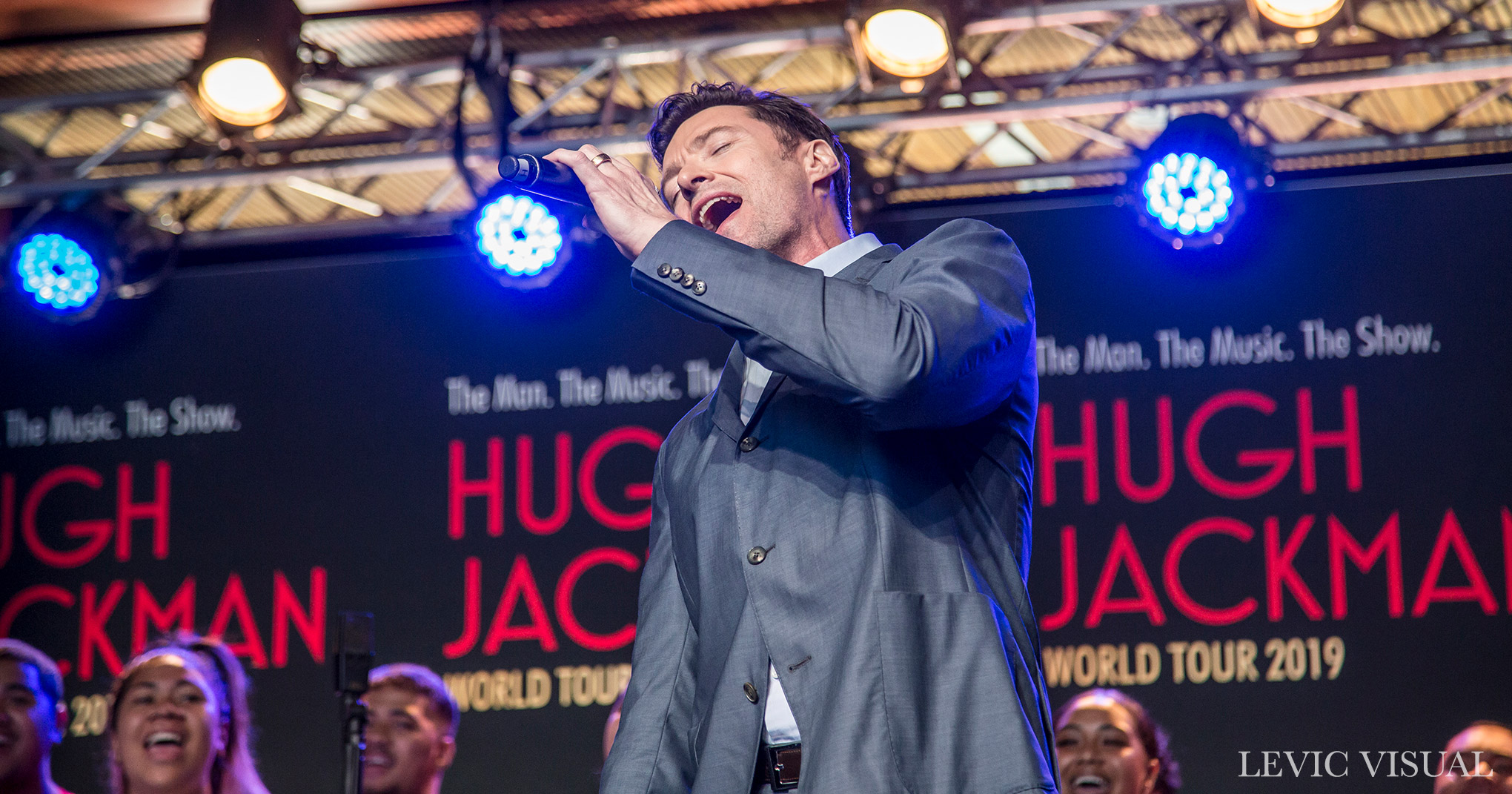 Hugh Jackman press conference in Auckland, New Zealand 2019. Image by LeVic Visual.