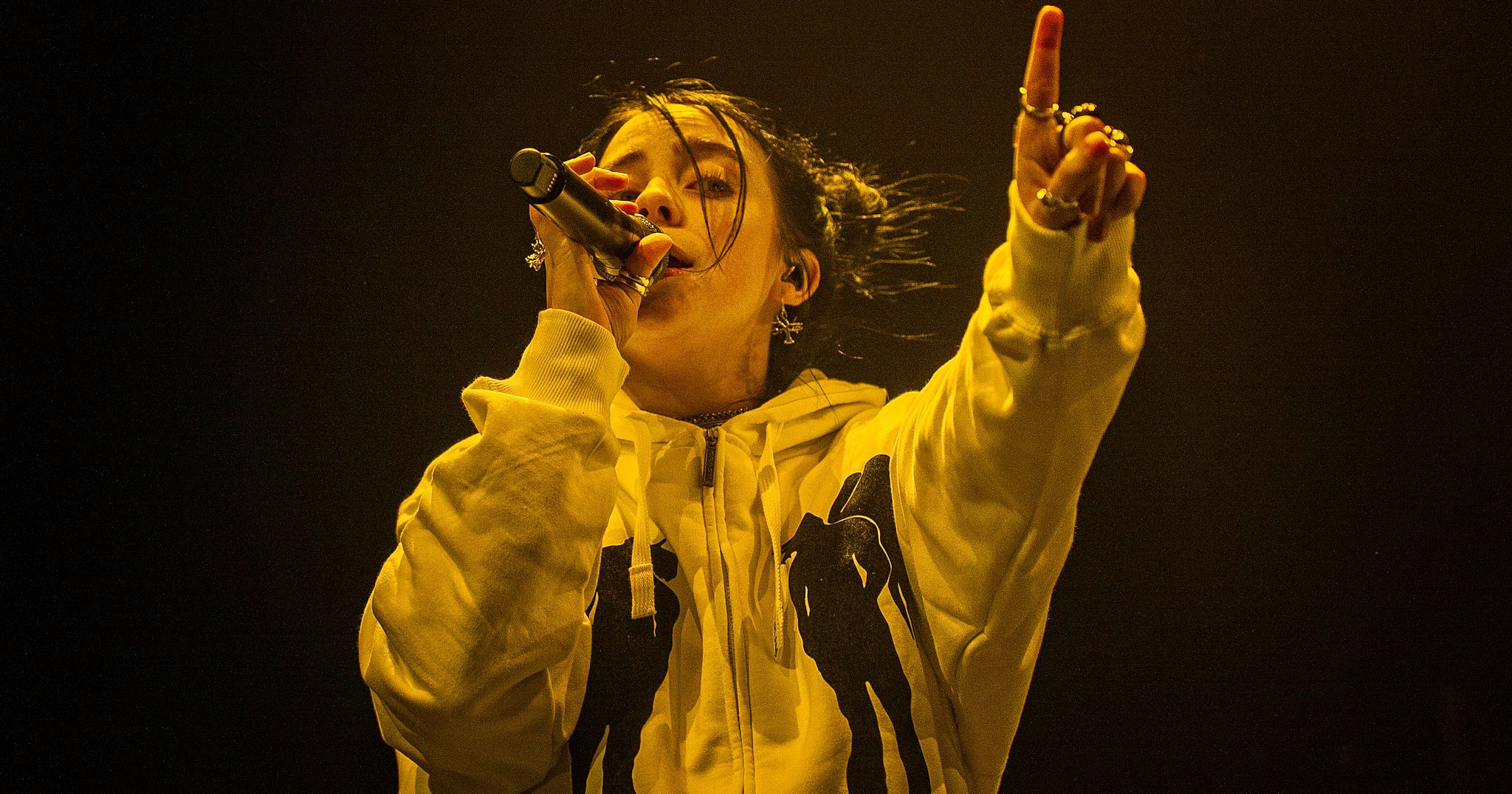 Billie Eilish performing live iun Auckland, New Zealand 2019. Image by Doug Peters.