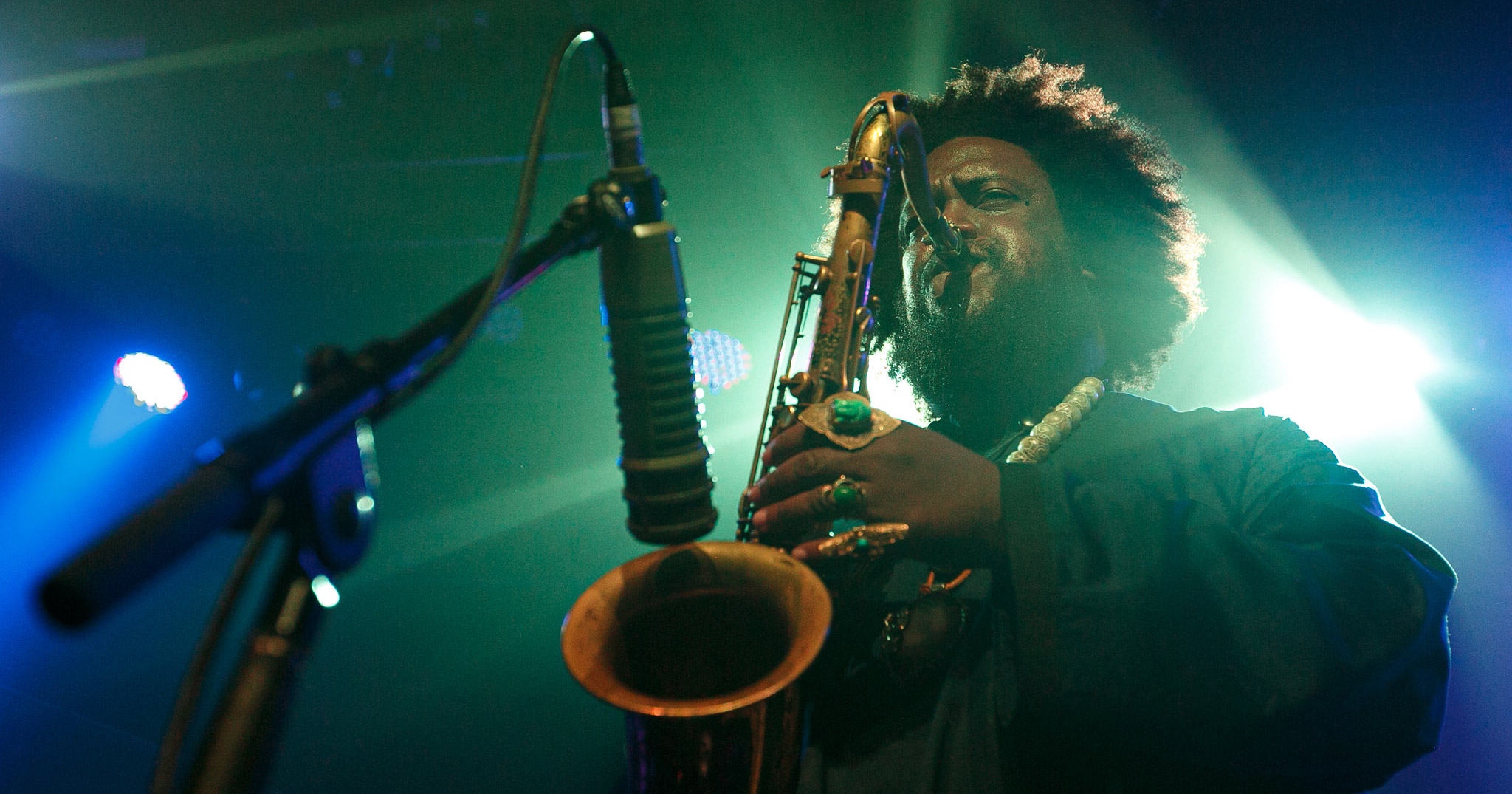 Kamasi Washington performing live in Auckland, New Zealand 2019. Image By Connor Crawford Photography.