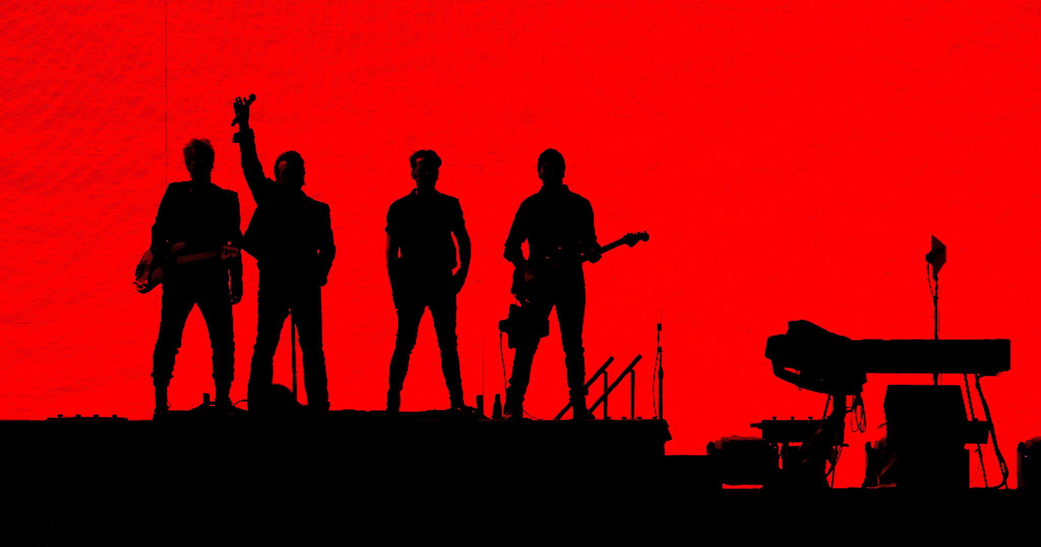 U2 performing live in Auckland, New Zealand 2019. Image by Doug Peters.