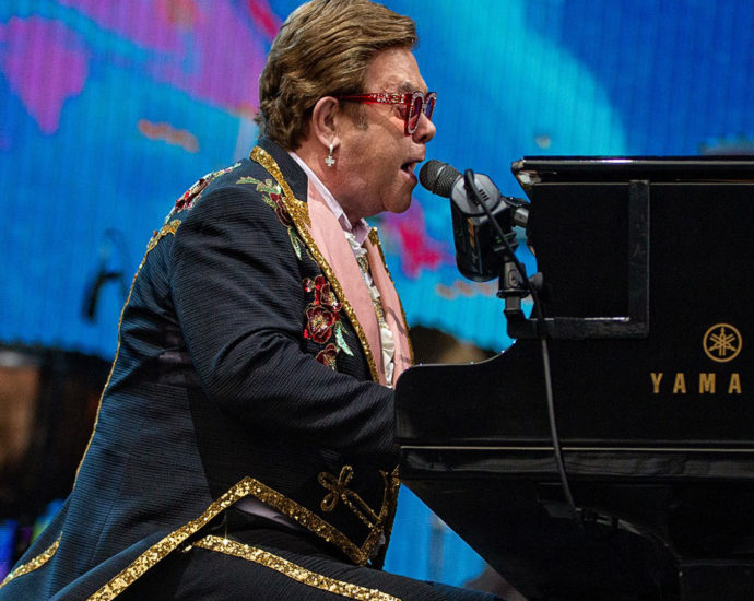 Elton John performing live in Auckland, New Zealand 2020. Image by Doug Peters.