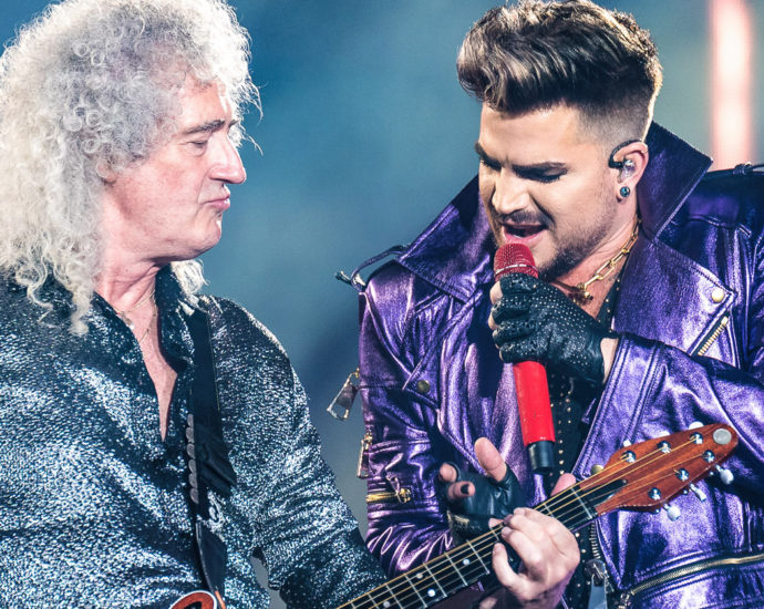 Queen + Adam Lambert performing live in Auckland, New Zealand 2020. Image by Matt Henry Photography.