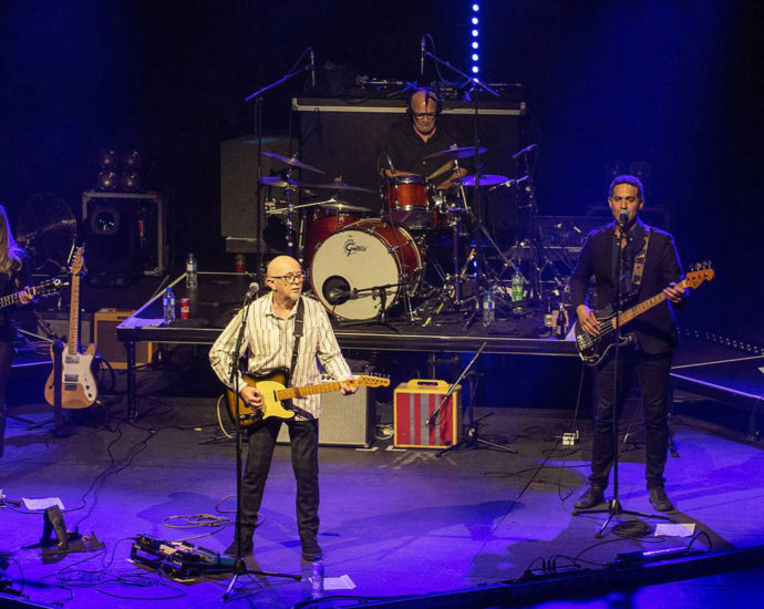 Dave Dobbyn performing live in Auckland, New Zealand 2020. Image by Doug Peters.