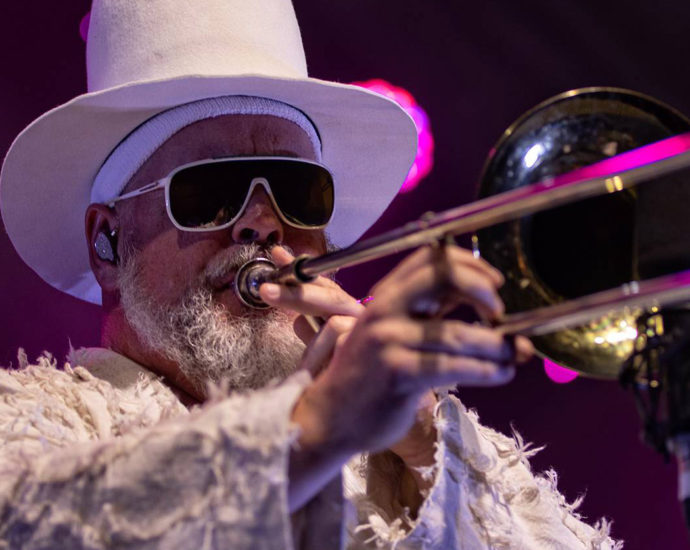 Fat Freddy's Drop performing live in Auckland, New Zealand, 2020. Image by Doug Peters.