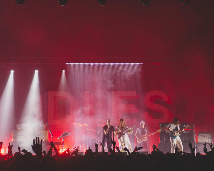 Idles performing live at Spark Arena, Auckland New Zealand, 2023. Photo by Doug Peters.