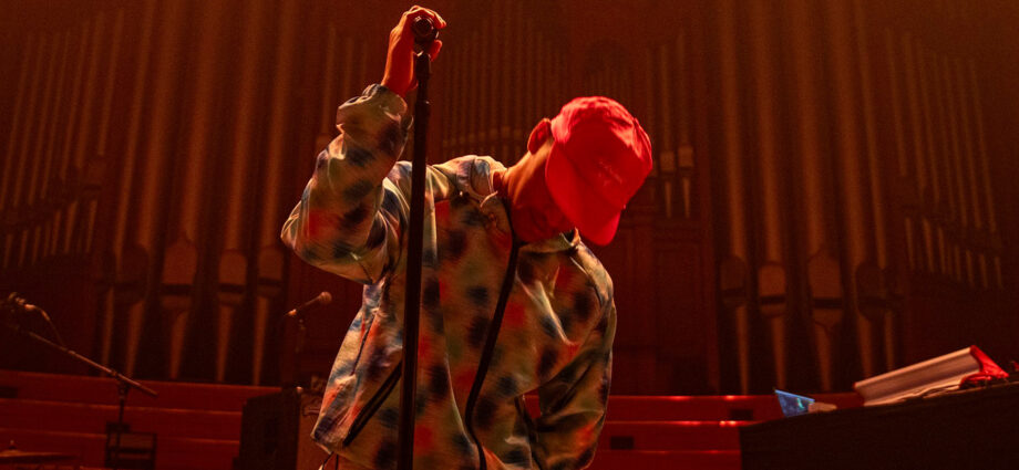 Loyle Carner performing live at the Auckland Town Hall, Auckland New Zealand, 2023. Photo by Doug Peters.