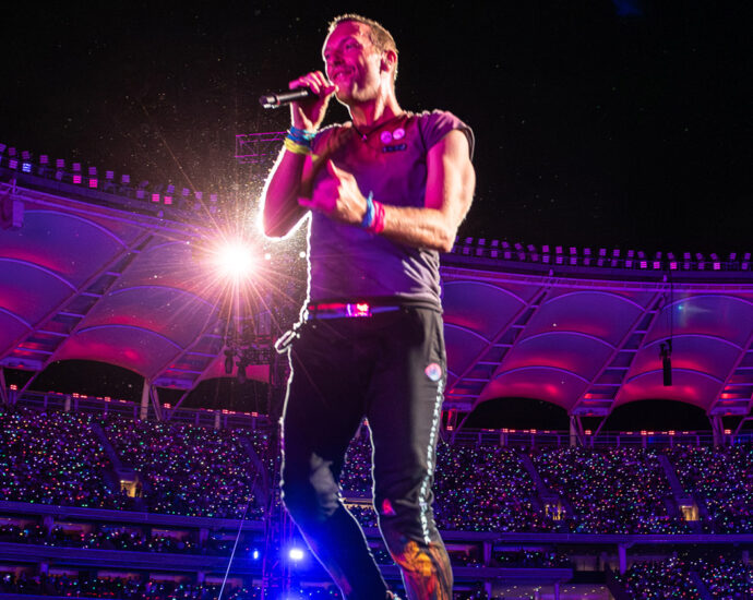 Coldplay perform at Optus Stadium, November 2023. Photo by Duncan Barnes